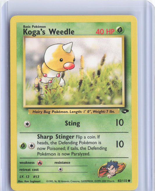 Koga's Weedle 82/132 Common Gym Challenge Pokemon Unlimited TCG Card