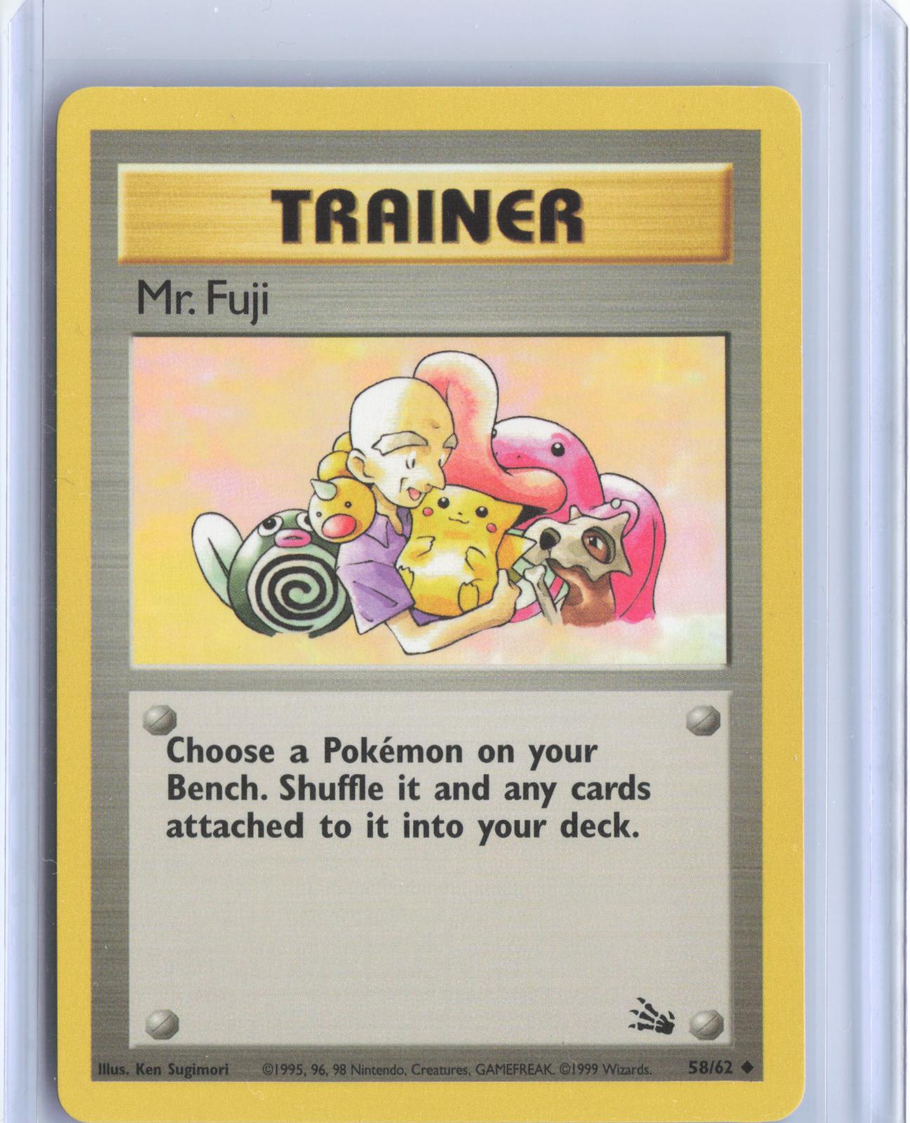 Mr. Fuji 58/62 Uncommon Fossil Pokemon Unlimited TCG Card