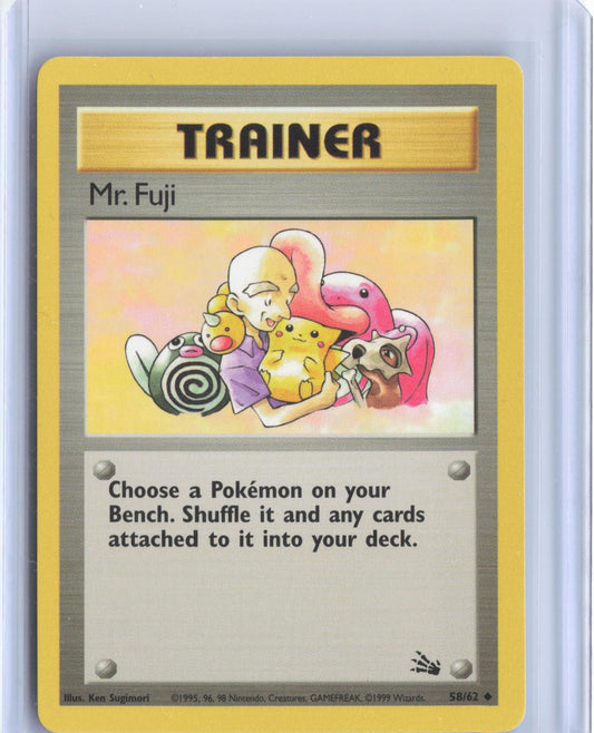 Mr. Fuji 58/62 Uncommon Fossil Pokemon Unlimited TCG Card