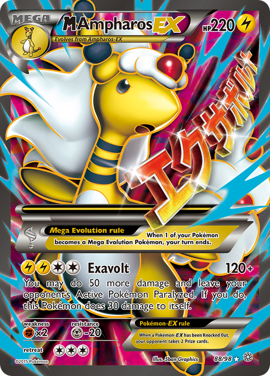 M Ampharos EX 88/98 Ultra Rare Ancient Origins Pokemon Holo