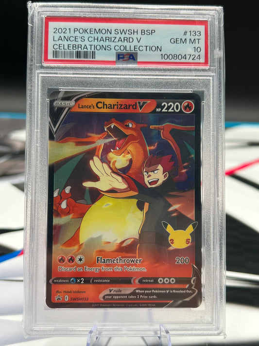 PSA 10 LANCE'S CHARIZARD V CELEBRATIONS COLLECTION 2021 POKEMON SWSH PROMO