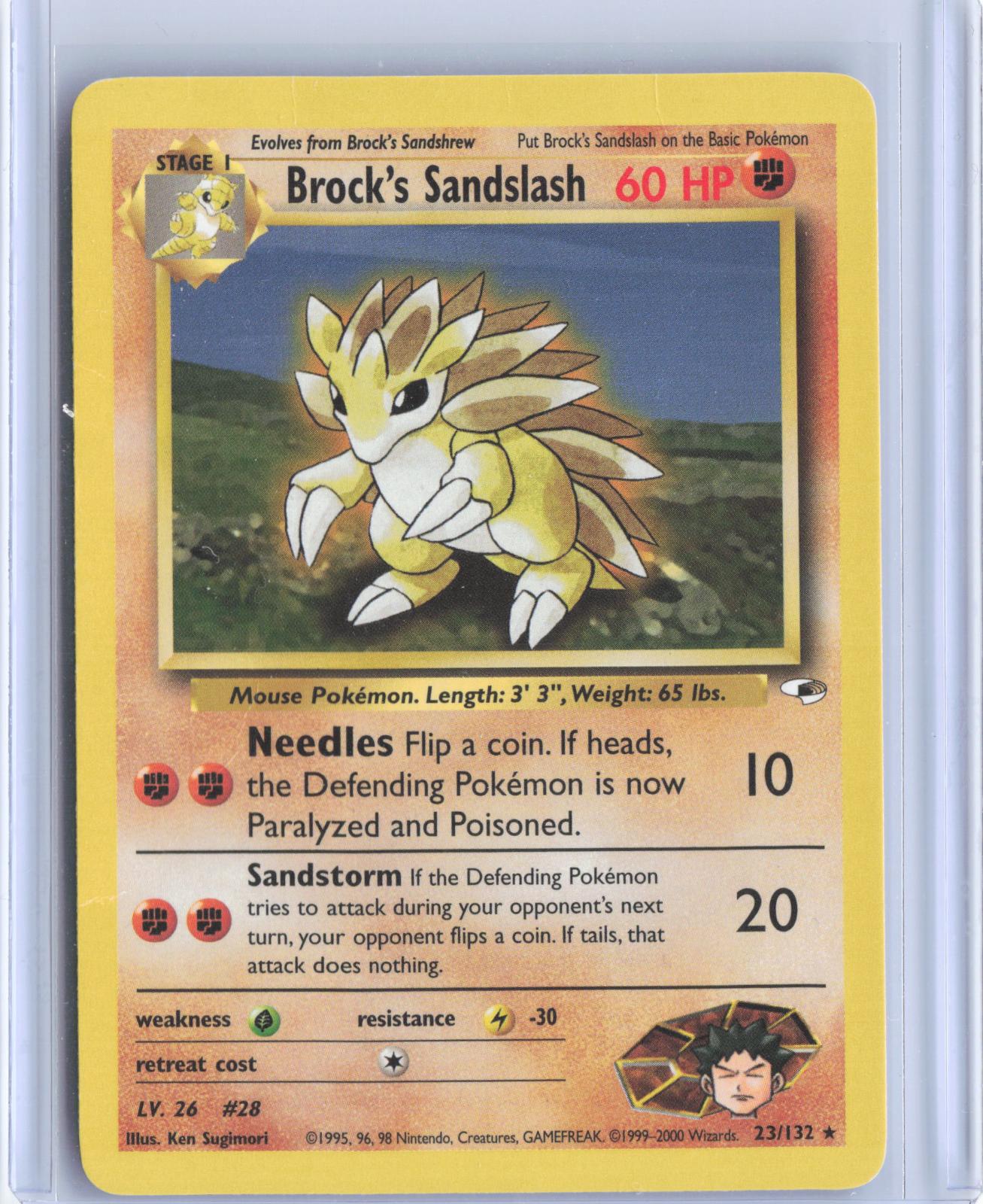 Brock's Sandslash 23/132 Rare Gym Heroes Pokemon Unlimited TCG Card