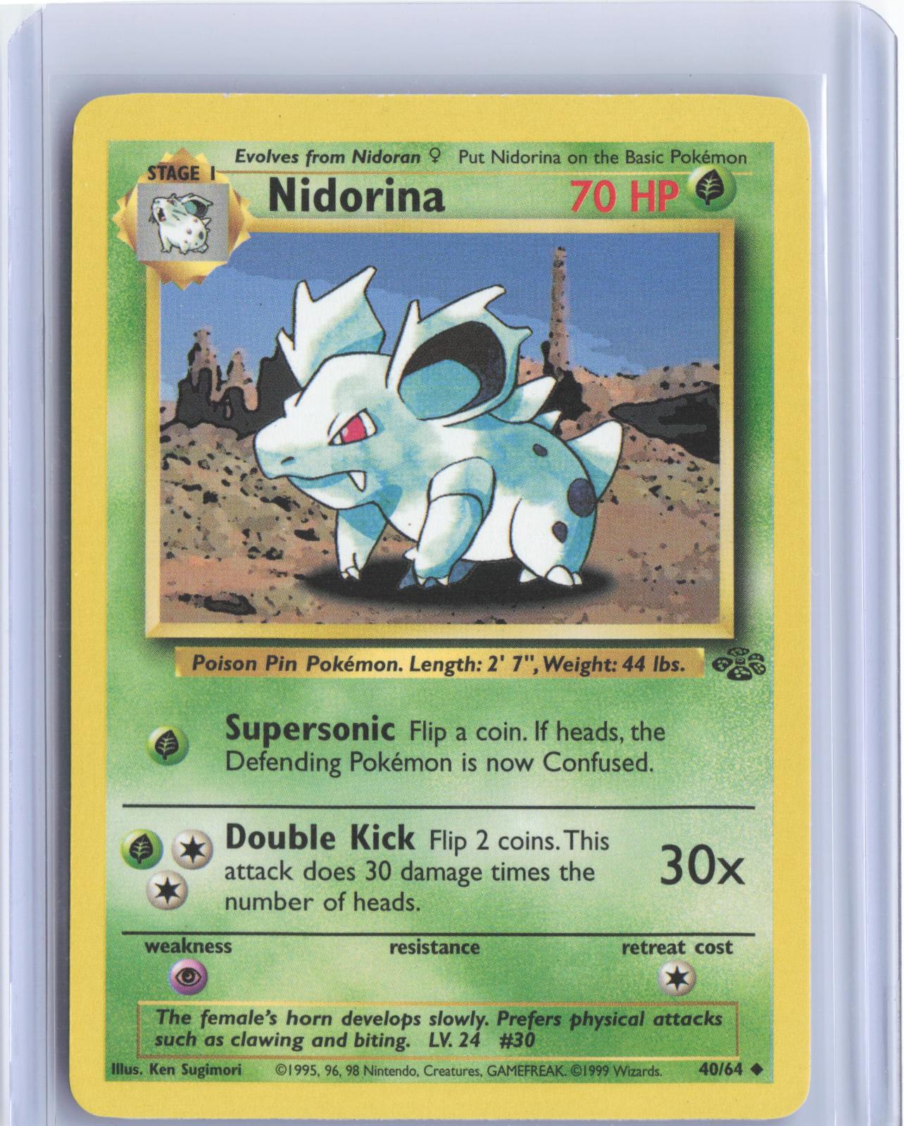 Nidorina 40/64 Uncommon Jungle Pokemon Unlimited TCG Card