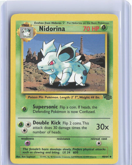 Nidorina 40/64 Uncommon Jungle Pokemon Unlimited TCG Card