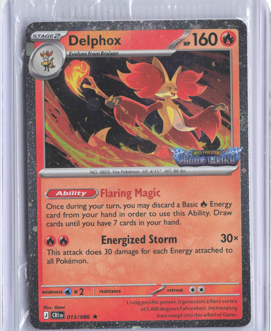 Delphox (Chaos Rising Stamped) 013/086 Holo Pokemon Holo TCG Card
