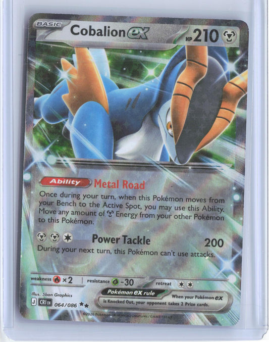 Cobalion ex 064/086 Double Rare Chaos Rising Pokemon Holo