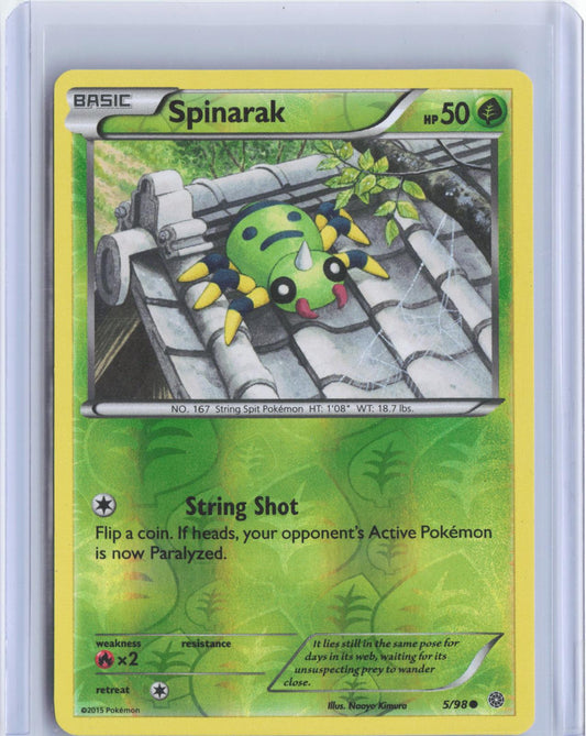 Spinarak 5/98 Common Ancient Origins Pokemon Reverse Holo TCG Card