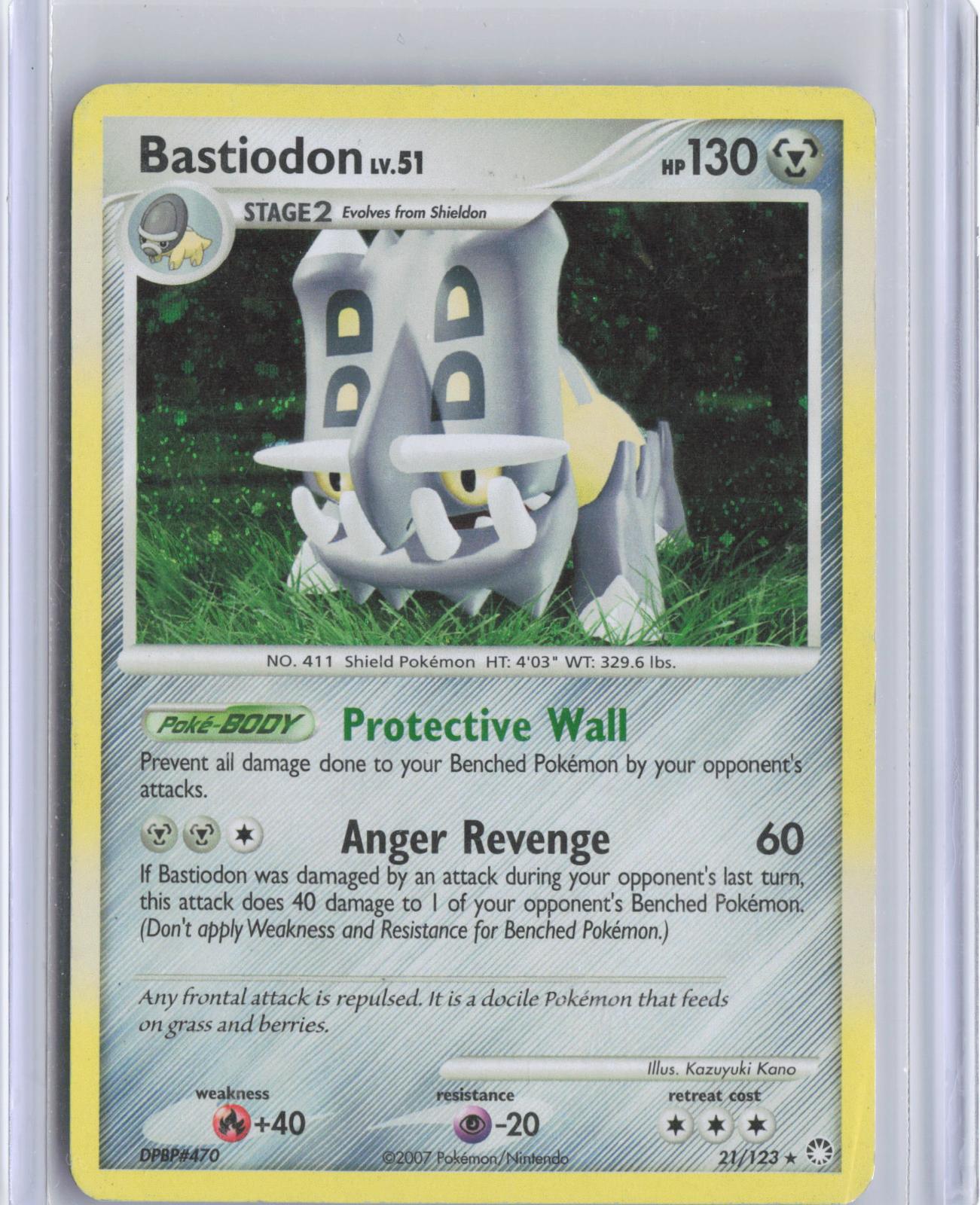 Bastiodon 21/123 Rare Mysterious Treasures Pokemon TCG Card