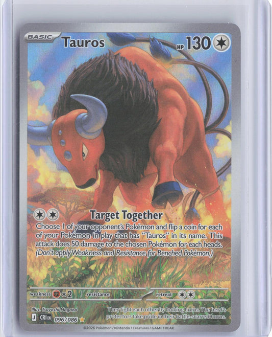Tauros 096/086 Holo Illustration Rare Chaos Rising Pokemon TCG Card