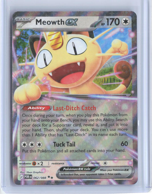 Meowth ex 062/088 Double Rare Perfect Order Pokemon Holo