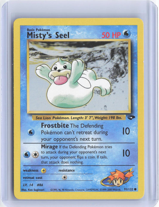 Misty's Seel 91/132 Common Gym Challenge Pokemon Unlimited TCG Card