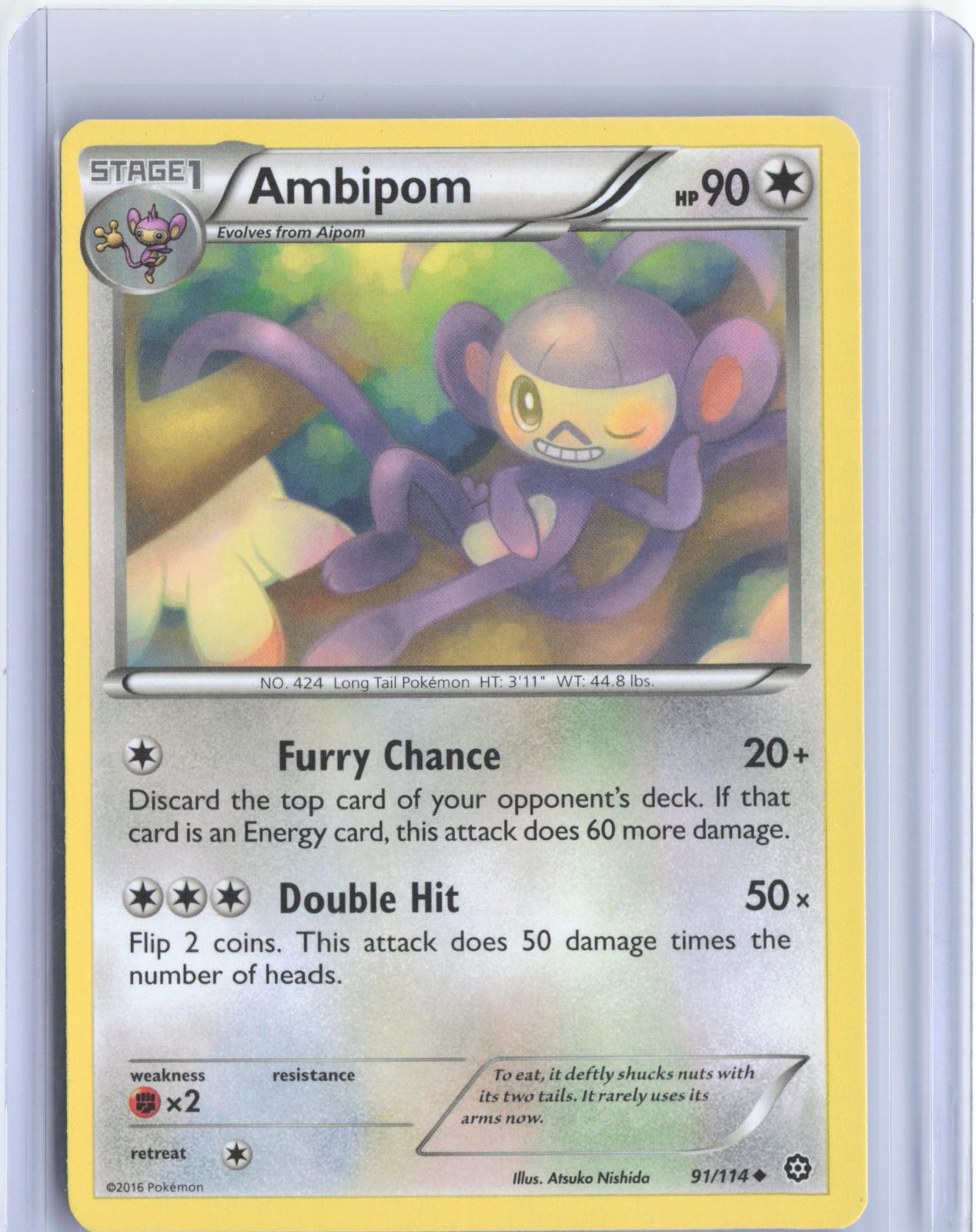 Ambipom 91/114 Uncommon Steam Siege Pokemon TCG Card
