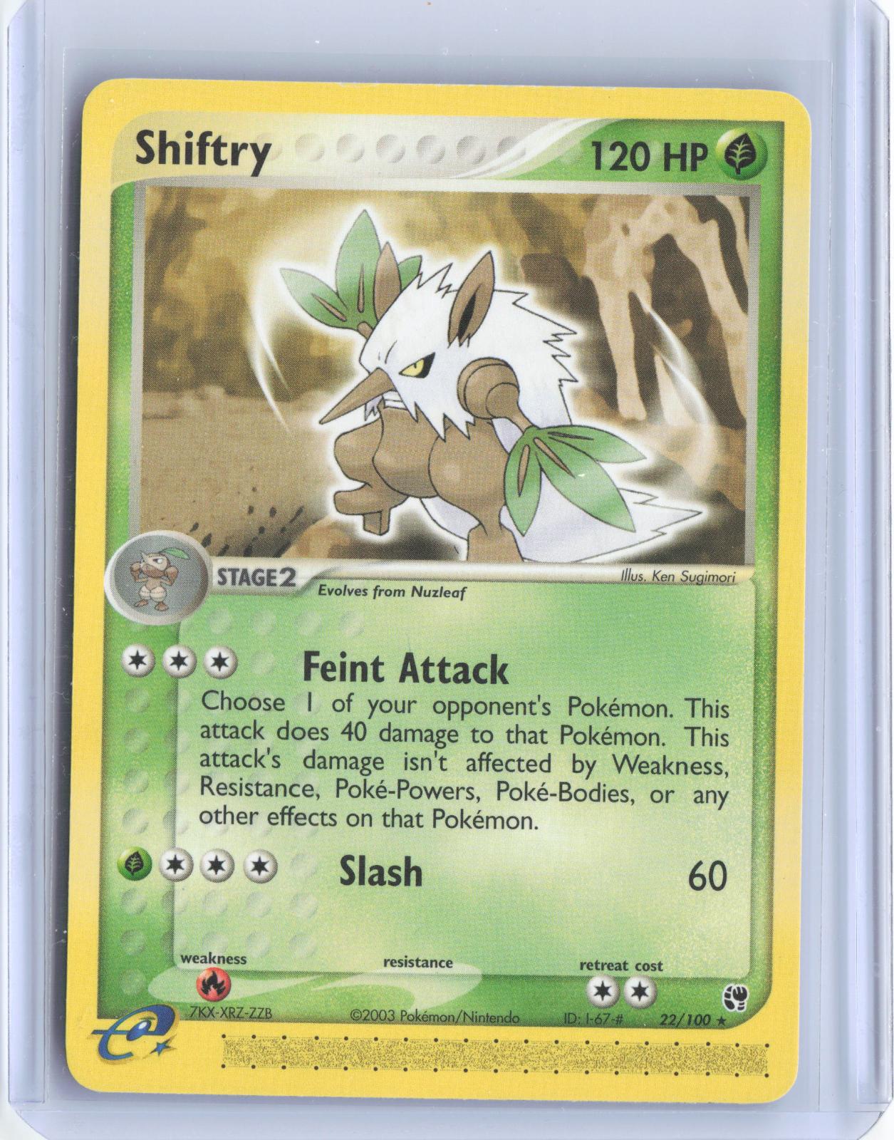 Shiftry 22/100 Rare Sandstorm Pokemon TCG Card