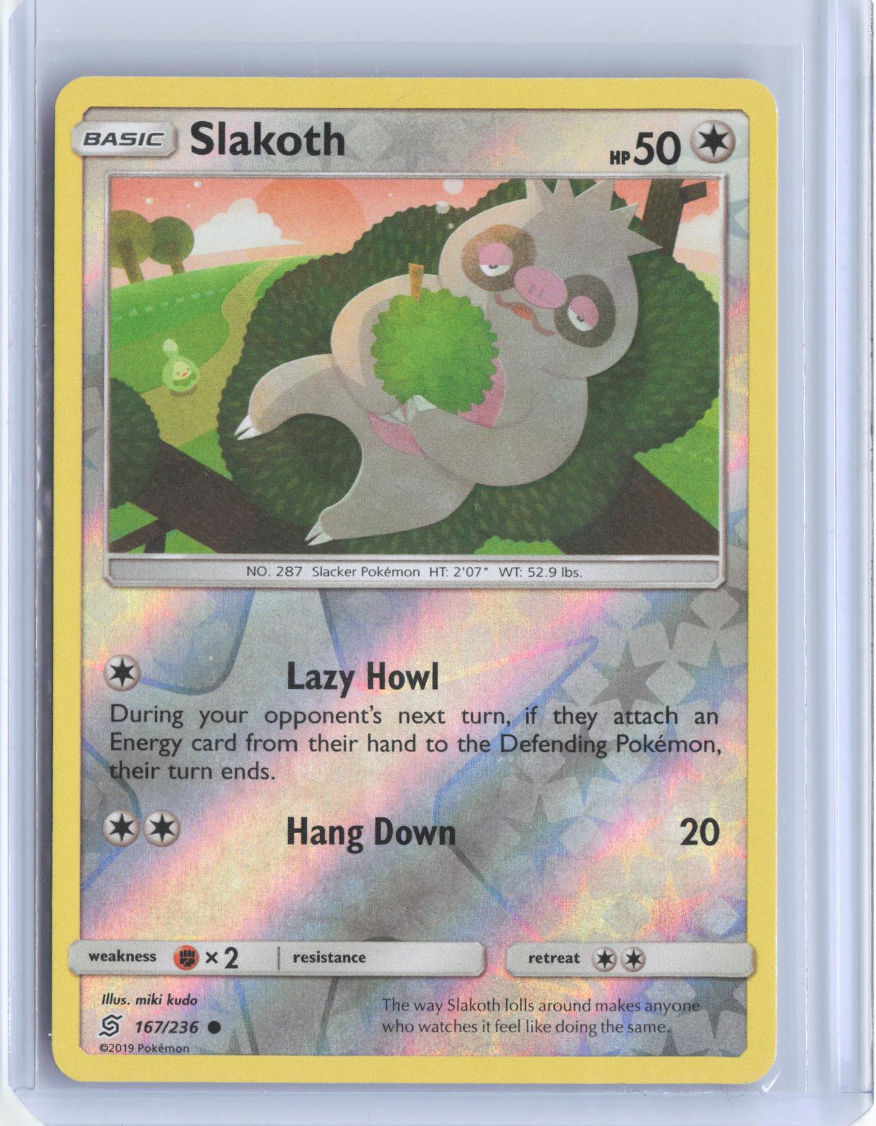 Slakoth 167/236 Common Unified Minds Pokemon Reverse Holo TCG Card