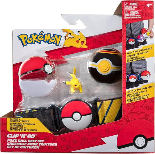 Pokemon PKW2718 Clip 'N' GO Belt Set-Includes 2-Inch Pikachu Battle Figure with Poke Luxury Ball Accessories, Multi