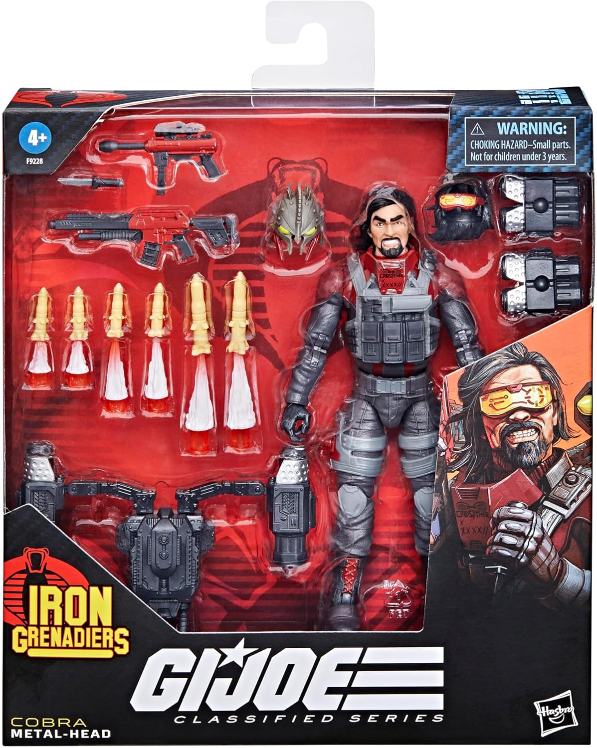 G.I. Joe Classified Series #118, Iron Grenadier Metal-Head, Deluxe Collectible 6-Inch Action Figure with 28 Accessories