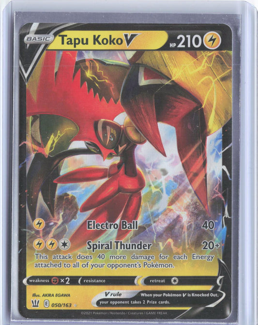 Tapu Koko V 050/163 Holo V Rare Battle Styles Pokemon