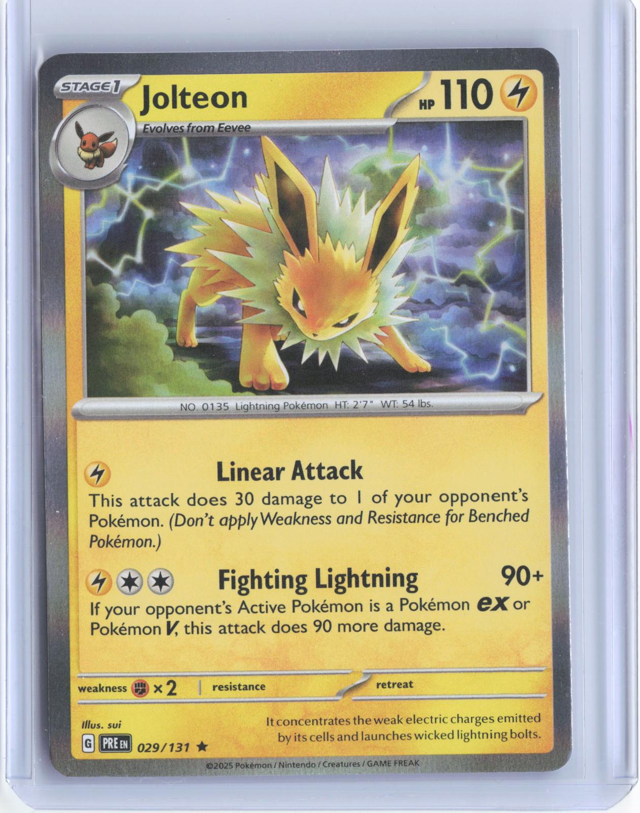 Jolteon 029/131 Holo Rare Prismatic Evolutions Pokemon TCG Card