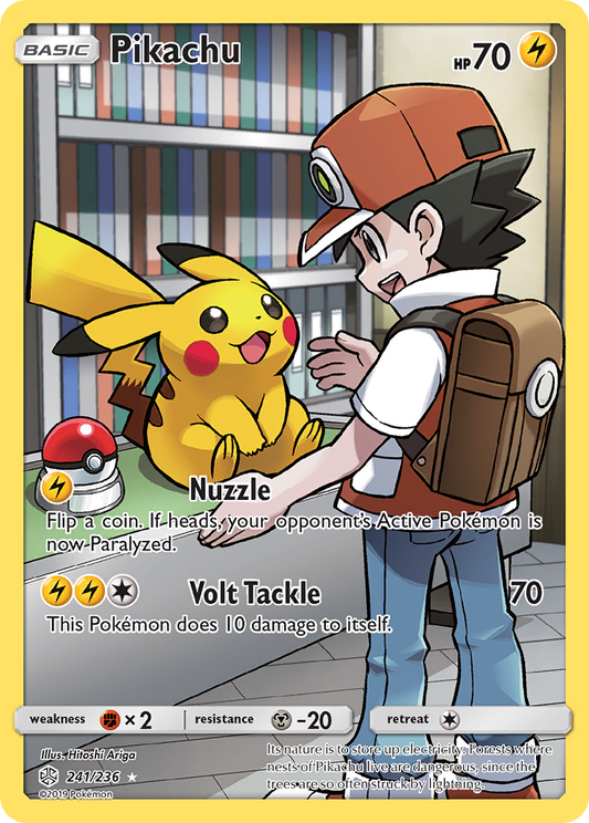 Pikachu 241/236 Secret Rare Cosmic Eclipse Pokemon Holo