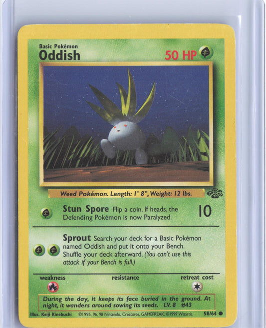 Oddish 58/64 Common Jungle Pokemon Unlimited TCG Card