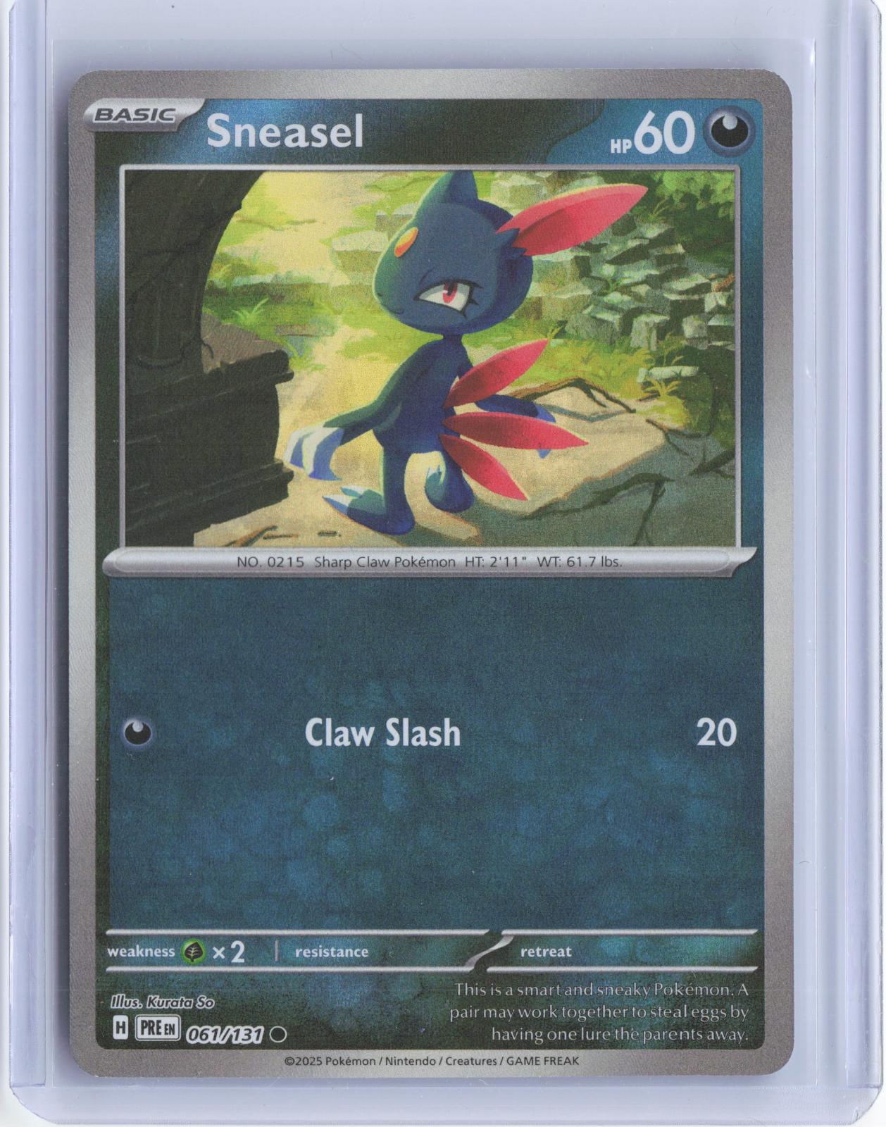 Sneasel (Poke Ball Pattern) 061/131 Holo Prismatic Evolutions Pokemon Card