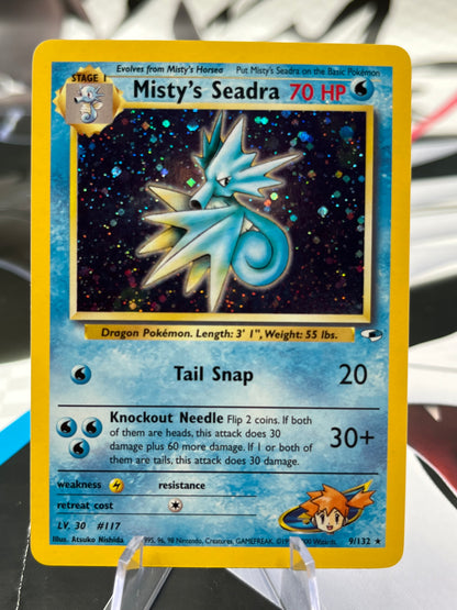 Misty's Seadra 009/132 / Holo Rare - Gym Heroes (G1) Vintage WOTC Pokémon TCG