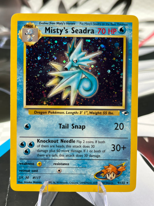Misty's Seadra 009/132 / Holo Rare - Gym Heroes (G1) Vintage WOTC Pokémon TCG