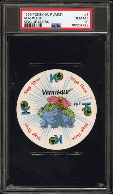 PSA 10 1999 POKEMON RUMMY #3 VENUSAUR KING OF CLUBS Graded Pokémon TCG