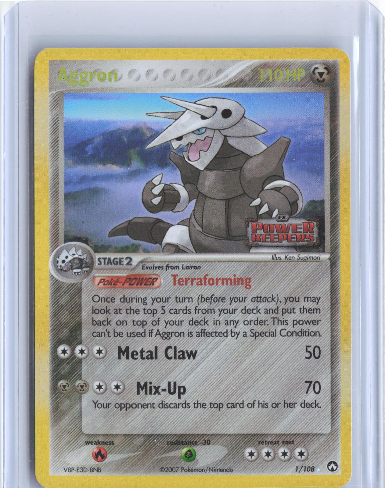 Aggron 1/108 Holo Rare Power Keepers Pokemon Reverse Holo TCG Card