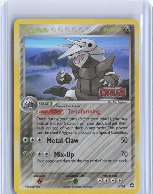 Aggron 1/108 Holo Rare Power Keepers Pokemon Reverse Holo TCG Card