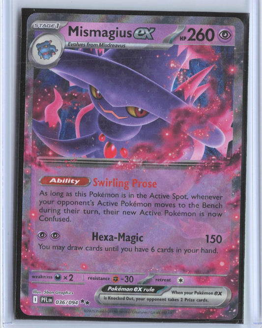 Mismagius ex 036/094 Double Rare Phantasmal Flames Pokemon Holo