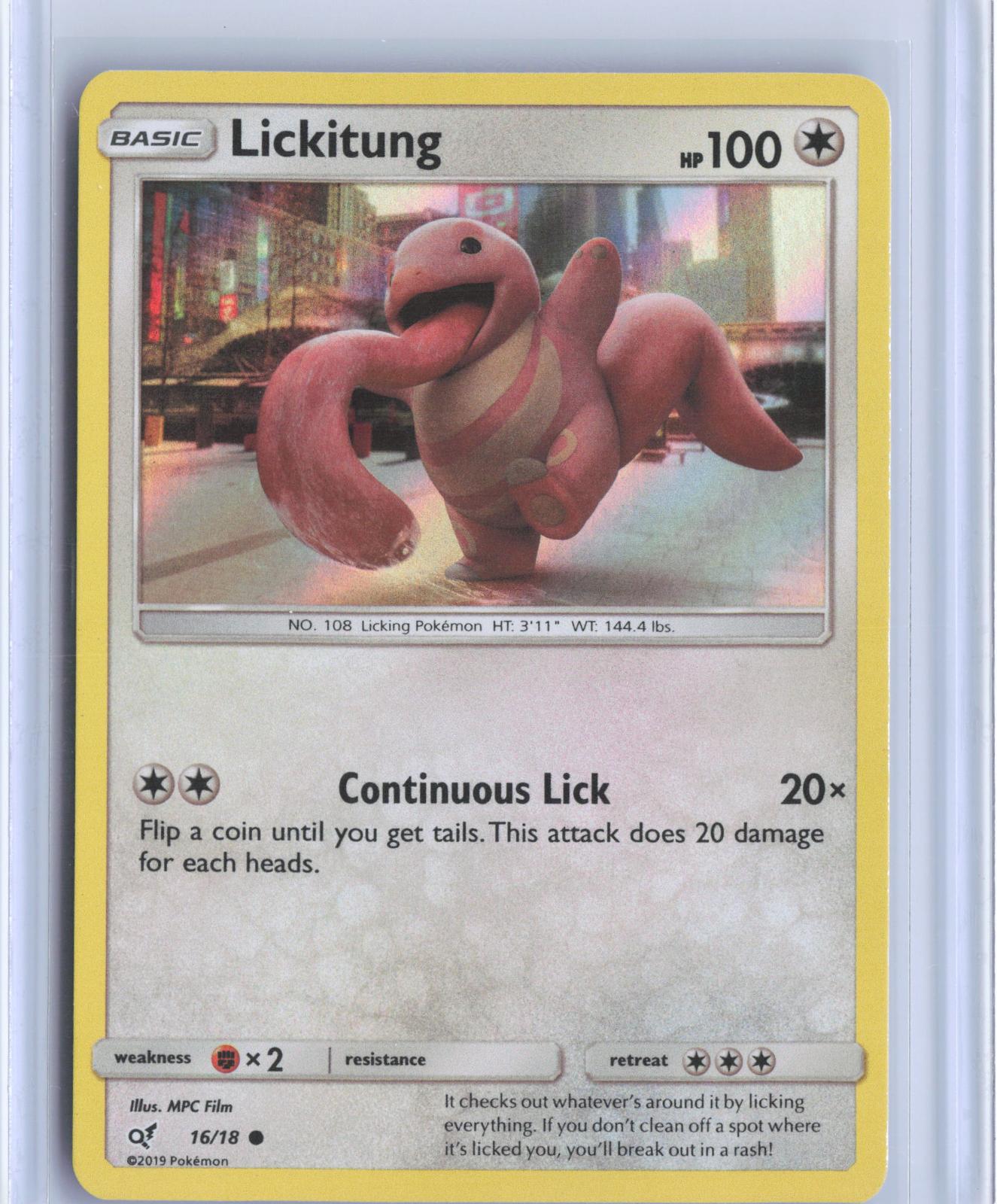 Lickitung 16/18 Common Detective Pikachu Pokemon Holo TCG Card