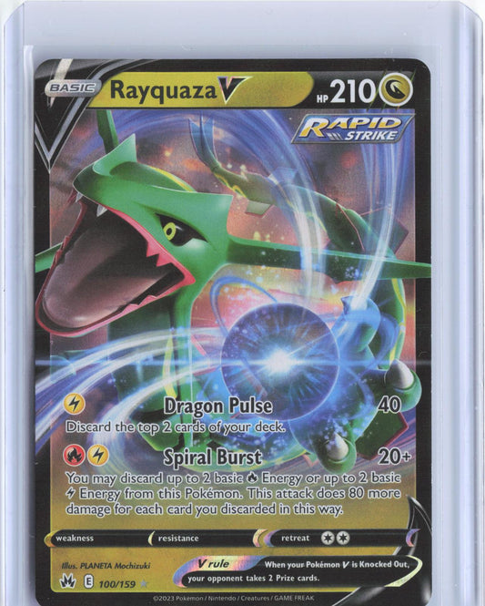 Rayquaza V 100/159 Holo V Rare Crown Zenith Pokemon TCG Card