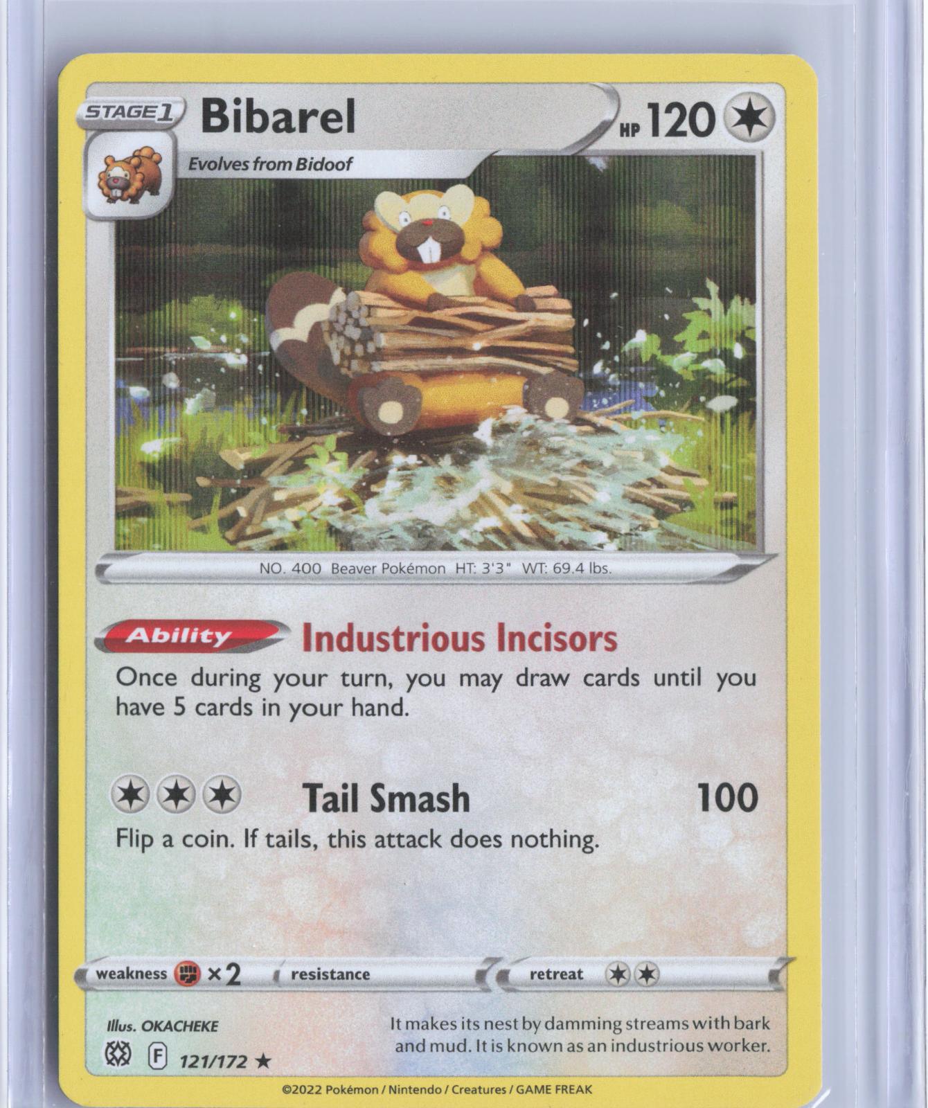Bibarel 121/172 Holo Rare Brilliant Stars Pokemon TCG Card