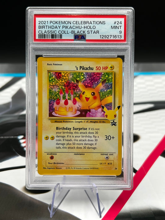 PSA 9 ______'s Pikachu - Celebrations ( Birthday Pikachu ) : Classic Collection (CCC) Graded Pokémon TCG