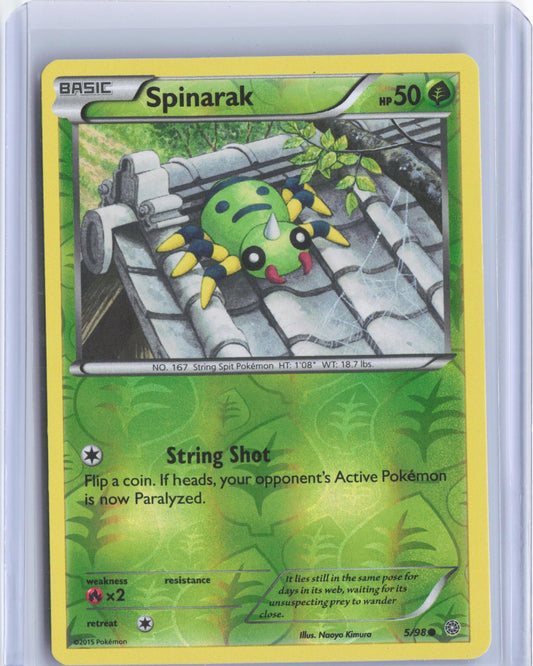 Spinarak 5/98 Common Ancient Origins Pokemon Reverse Holo TCG Card