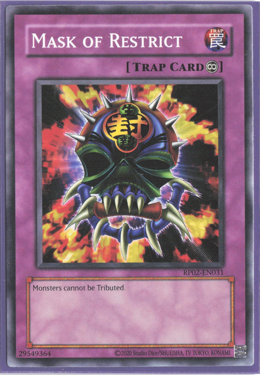 Mask of Restrict RP02-EN031 Common / Short Print Retro Pack 2 Yu-Gi-Oh Unlimited