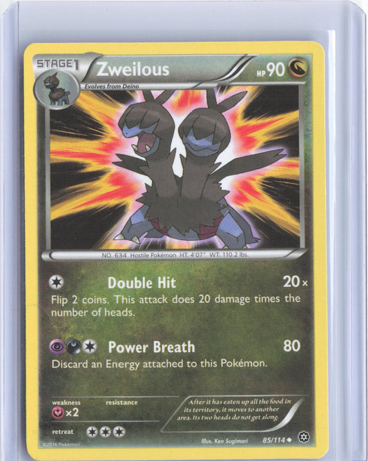 Zweilous 85/114 Uncommon Steam Siege Pokemon TCG Card
