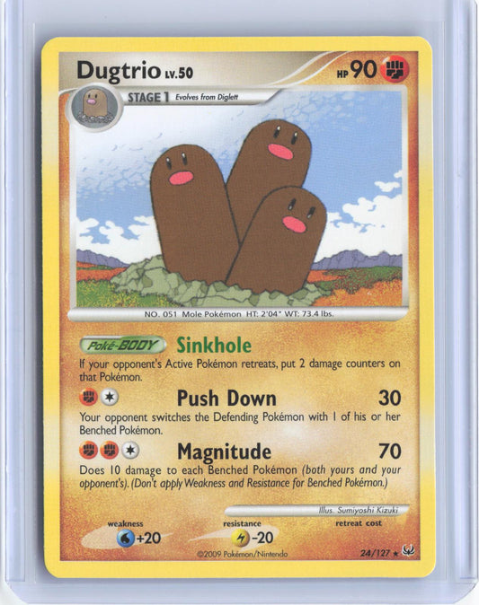 Dugtrio 24/127 Rare Platinum Pokemon TCG Card