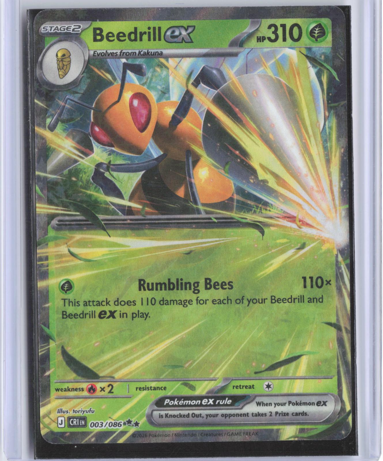 Beedrill ex 003/086 Double Rare Chaos Rising Pokemon TCG Card