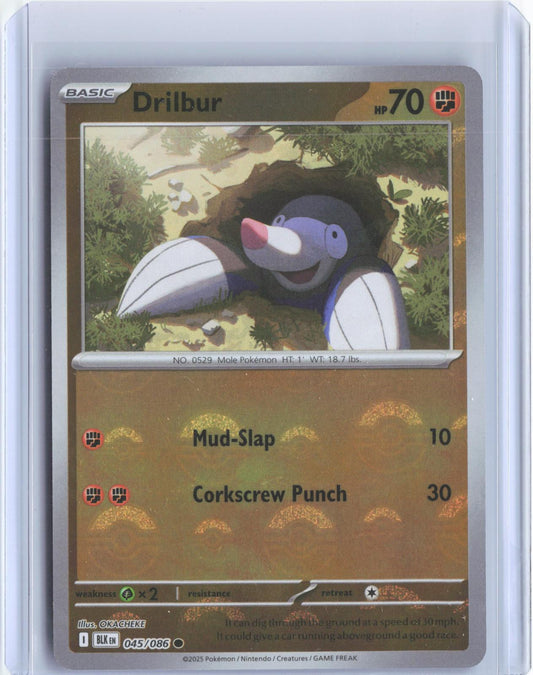 Drilbur (Poke Ball Pattern) 045/086 Holo Common Black Bolt Pokemon