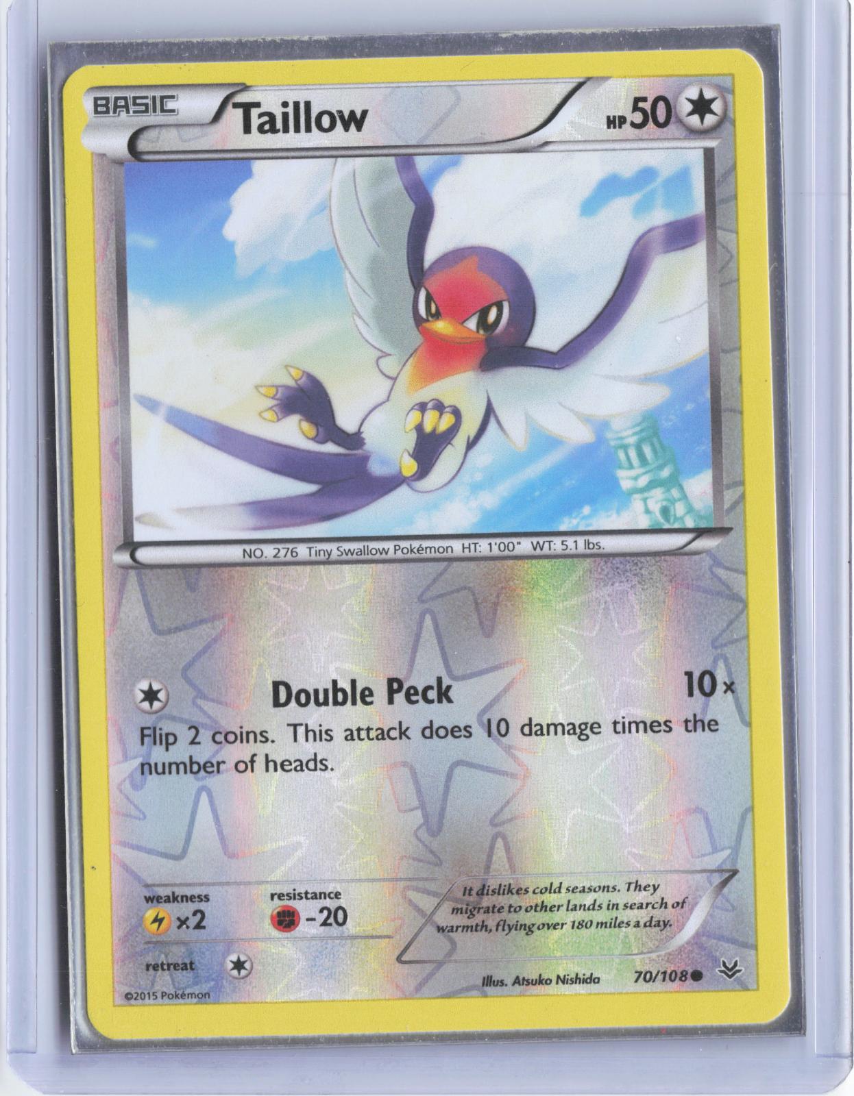 Taillow 70/108 Common Roaring Skies Pokemon Reverse Holo TCG Card