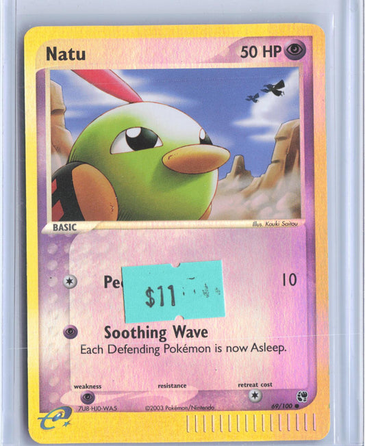 Natu 69/100 Common Sandstorm Pokemon Reverse Holo