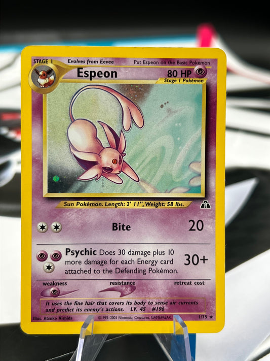 Espeon Unlimited Holo Rare 1/75 - Neo Discovery (N2) Pokémon TCG