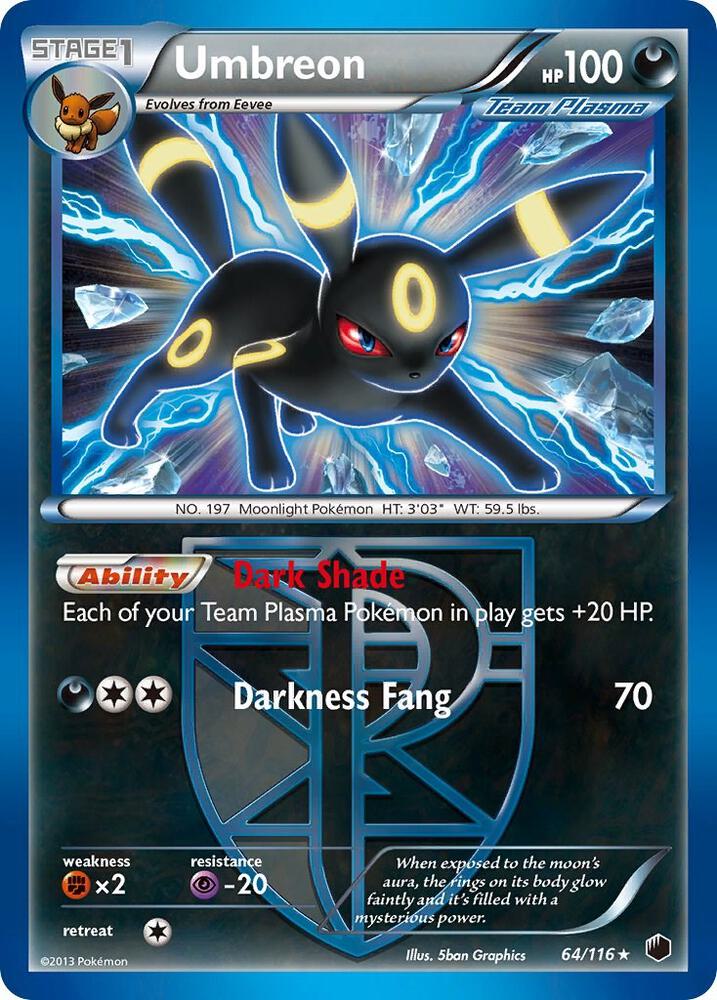 Umbreon Reverse Holo 64/116 (Team Plasma) - Plasma Freeze (PLF) Pokémon Card TCG