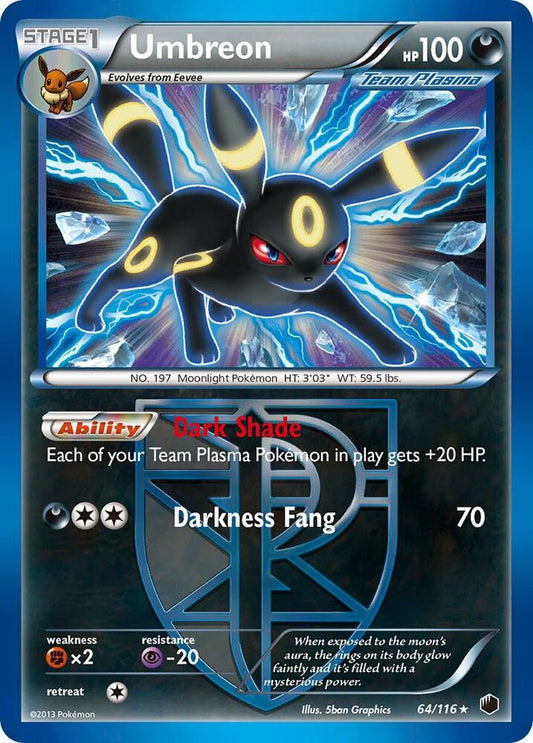 Umbreon Reverse Holo 64/116 (Team Plasma) - Plasma Freeze (PLF) Pokémon Card TCG