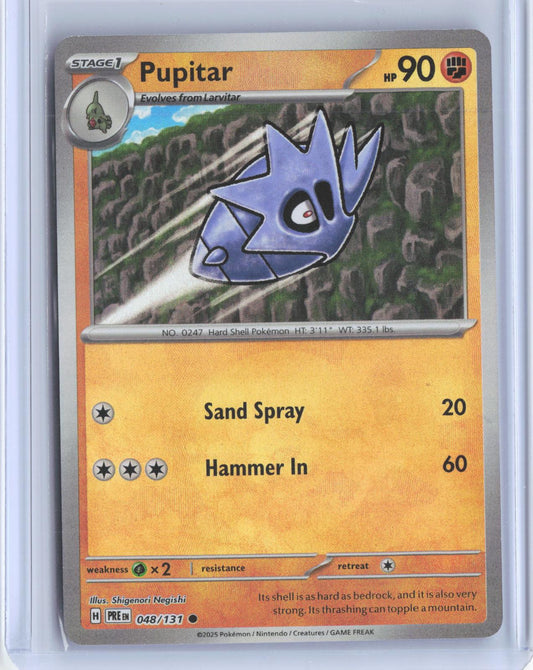 Pupitar (Poke Ball Pattern) 048/131 Common Prismatic Evolutions Pokemon Holo
