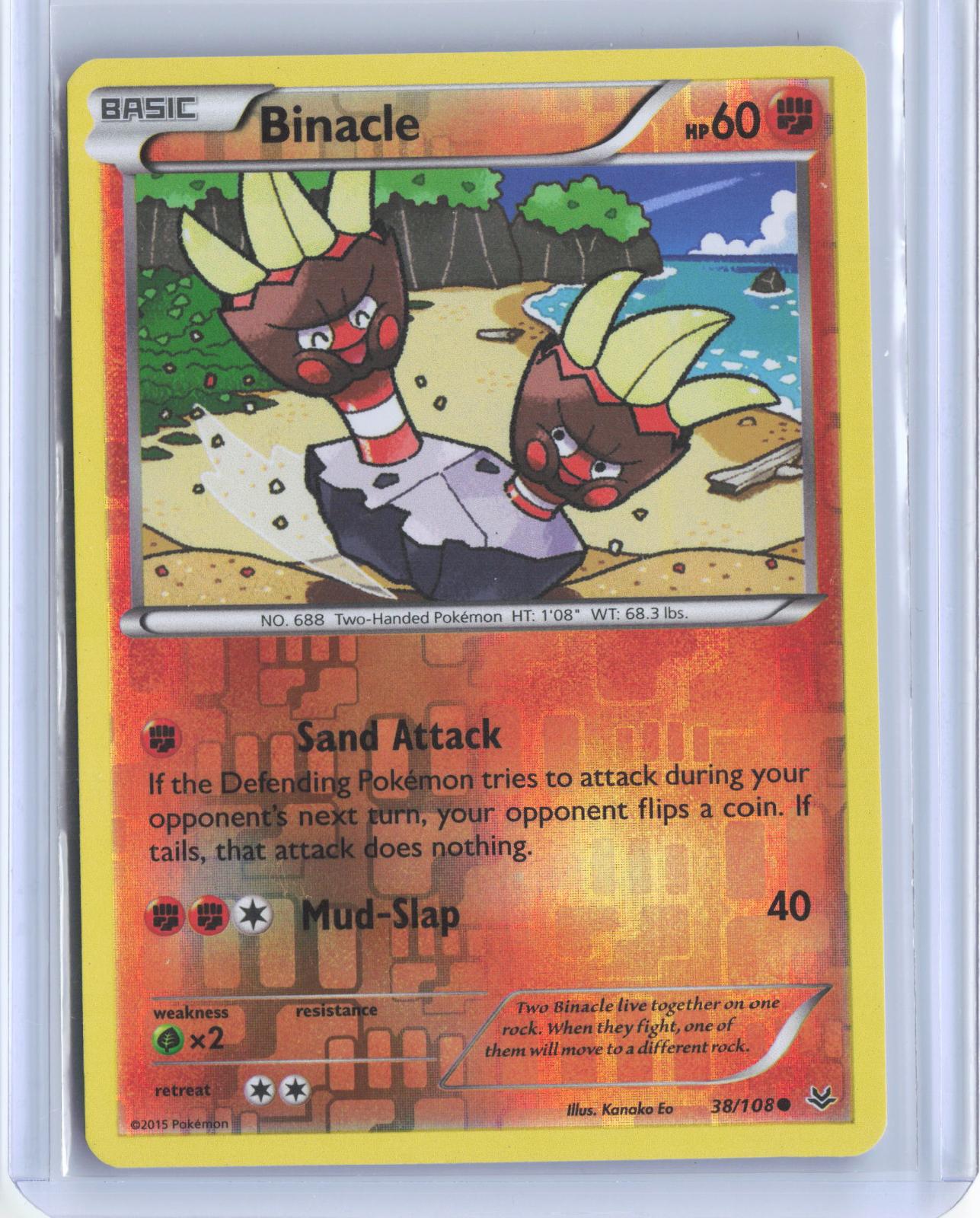 Binacle 38/108 Common Roaring Skies Pokemon Reverse Holo TCG Card