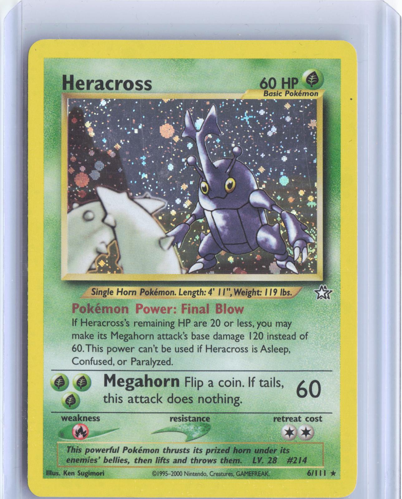 Heracross 6/111 Holo Rare Neo Genesis Pokemon Unlimited Holo TCG Card