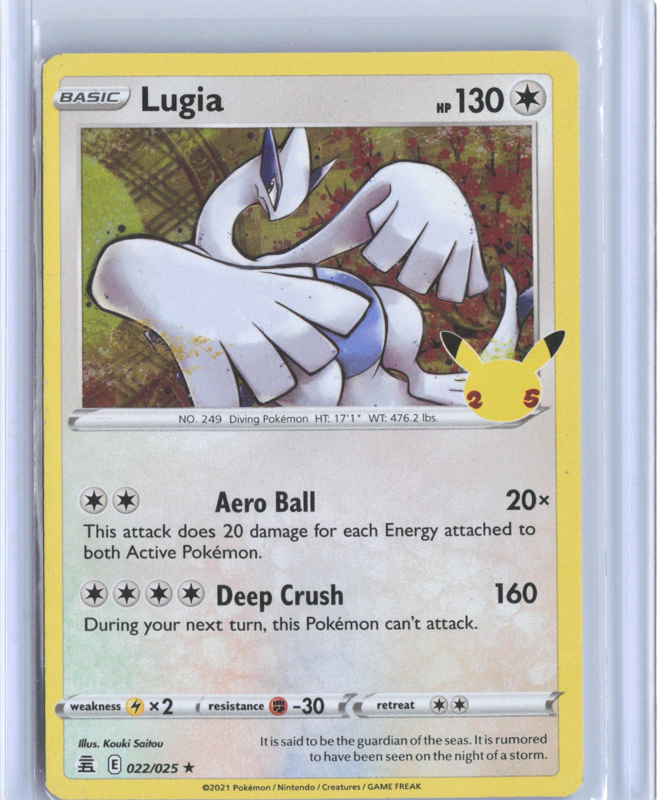 Lugia 022/025 Rare Celebrations Pokemon Holo TCG Card